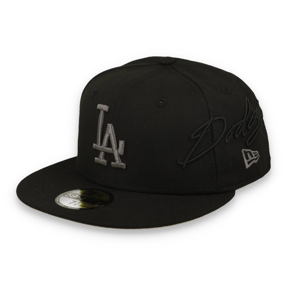 New Era Los Angeles Dodgers Side Script 59FIFTY Fitted Hat - Black