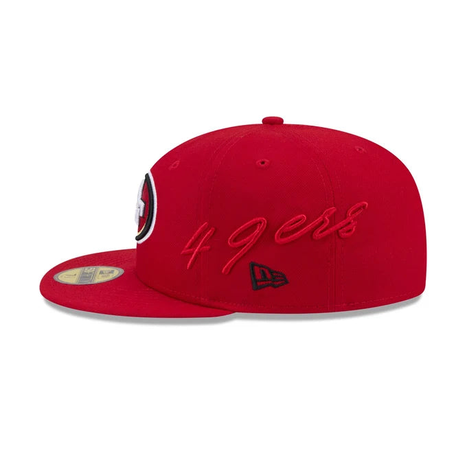 New Era San Francisco Side Script 59FIFTY Fitted Hat-Scarlet