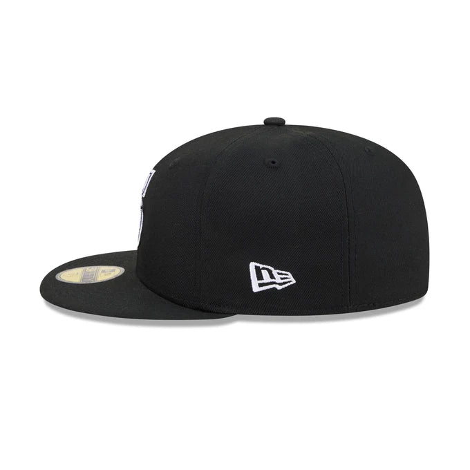 New Era Seattle Mariners Black On Black White Outline 59Fifty Color Basic Fitted