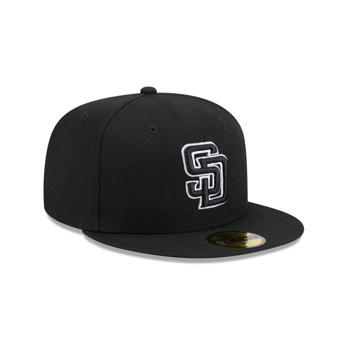 New Era San Diego Padres 59FIFTY Fitted Hat - BLK/WHITE