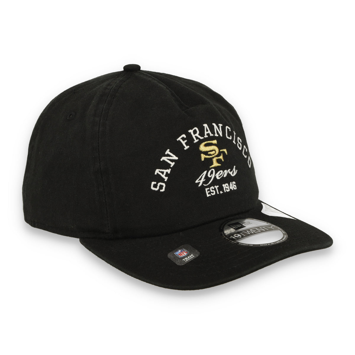 New Era San Francisco 49ers Est. 1946 19Twenty Pre-Curved Adjustable Hat - Black