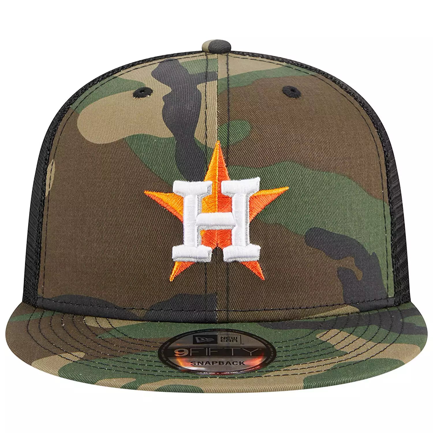 New Era Houston Astros Woodland Trucker 9FIFTY Snapback-Camo/Black