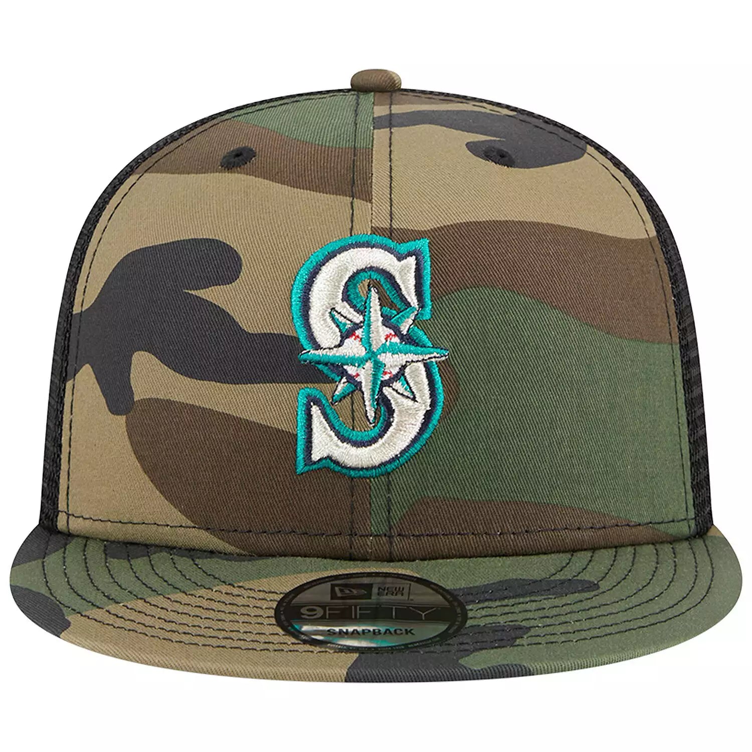 New Era Seattle Mariners Woodland Camo Trucker 9FIFTY Snapback Hat-Camo