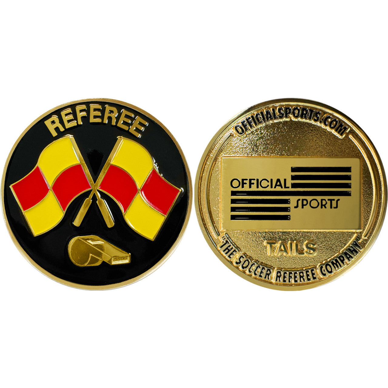 Official Sports Flag And Whistle Flip Coin