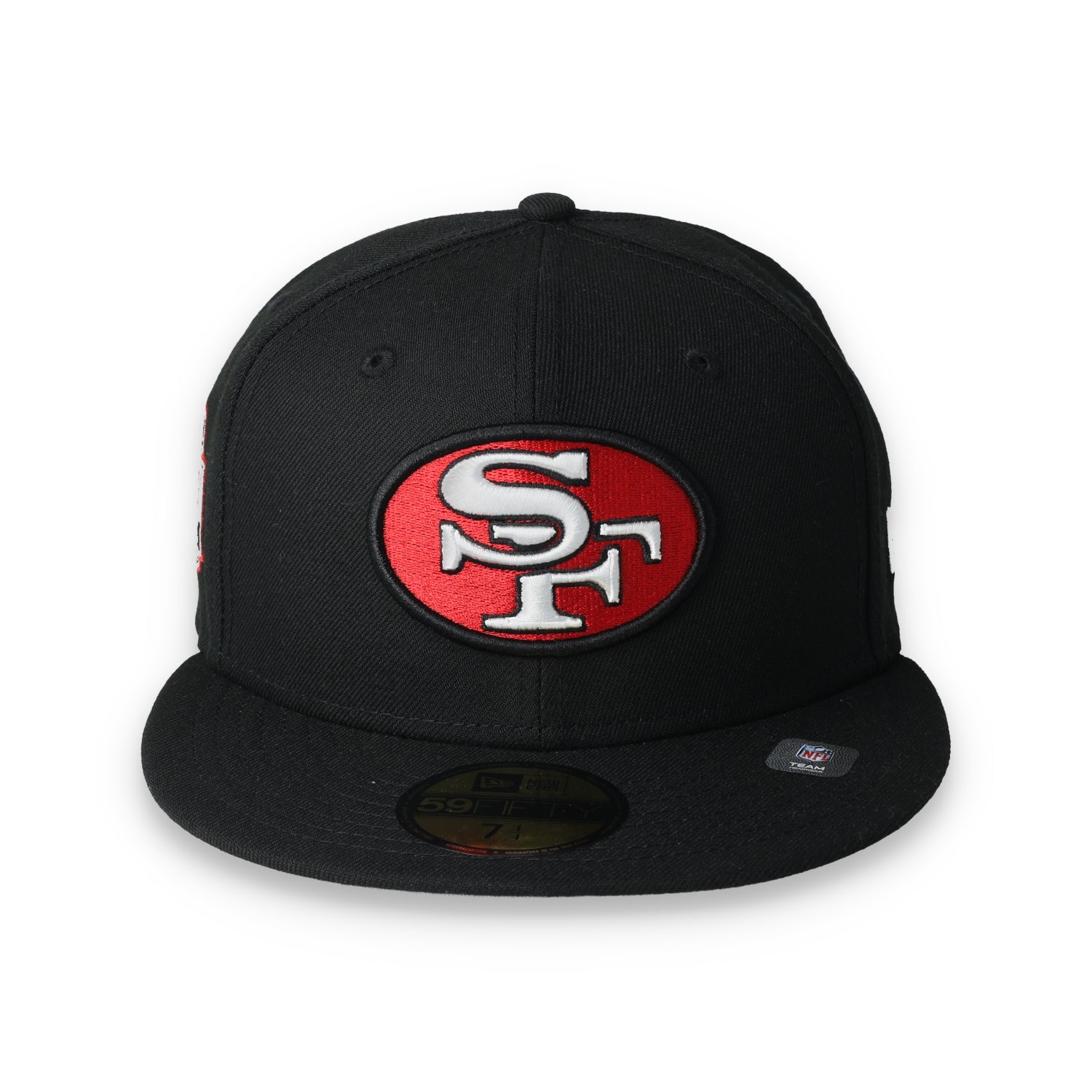 Exclusive San Francisco 49ers Official 59FIFTY,  XXIV Super Bowel Side Patch -BLACK/WHITE/RED
