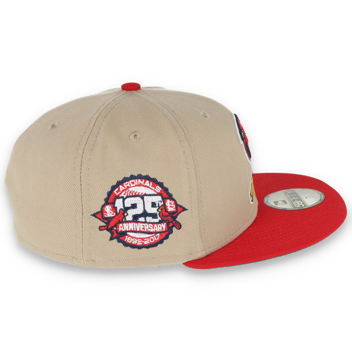 New Era St Louis Cardinals 125th Anniversary Patch 59FIFTY Fitted Khaki Hat