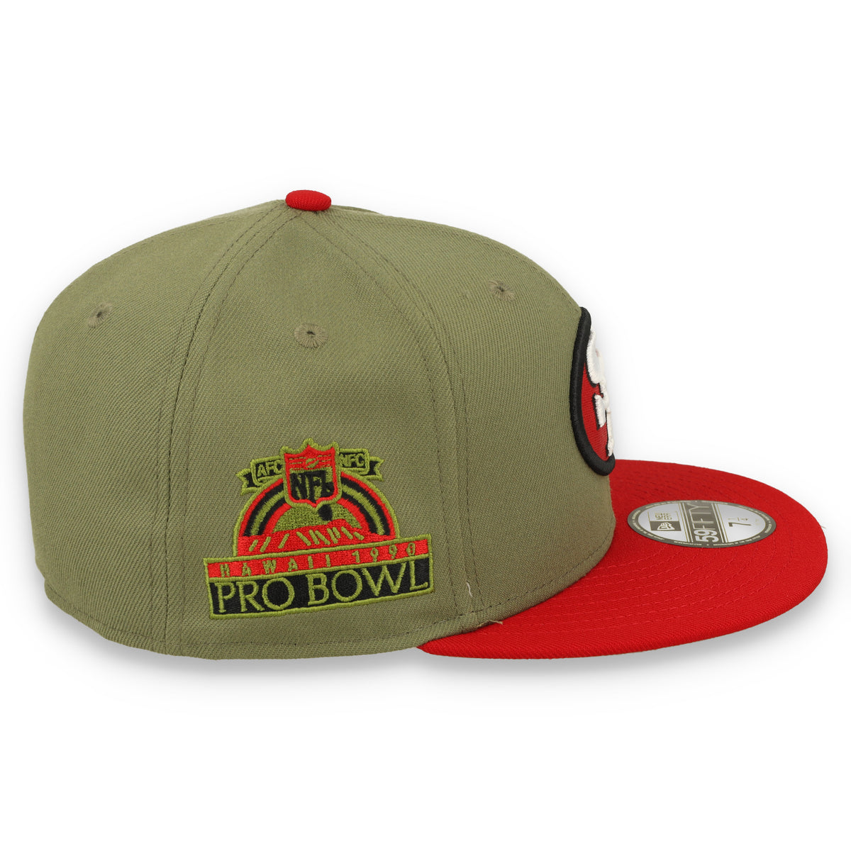 NEW ERA SAN FRANCISCO 49ERS "HAWAII 1990" SIDE PATCH 59FIFTYFITTED - OLIVE GREEN/RED