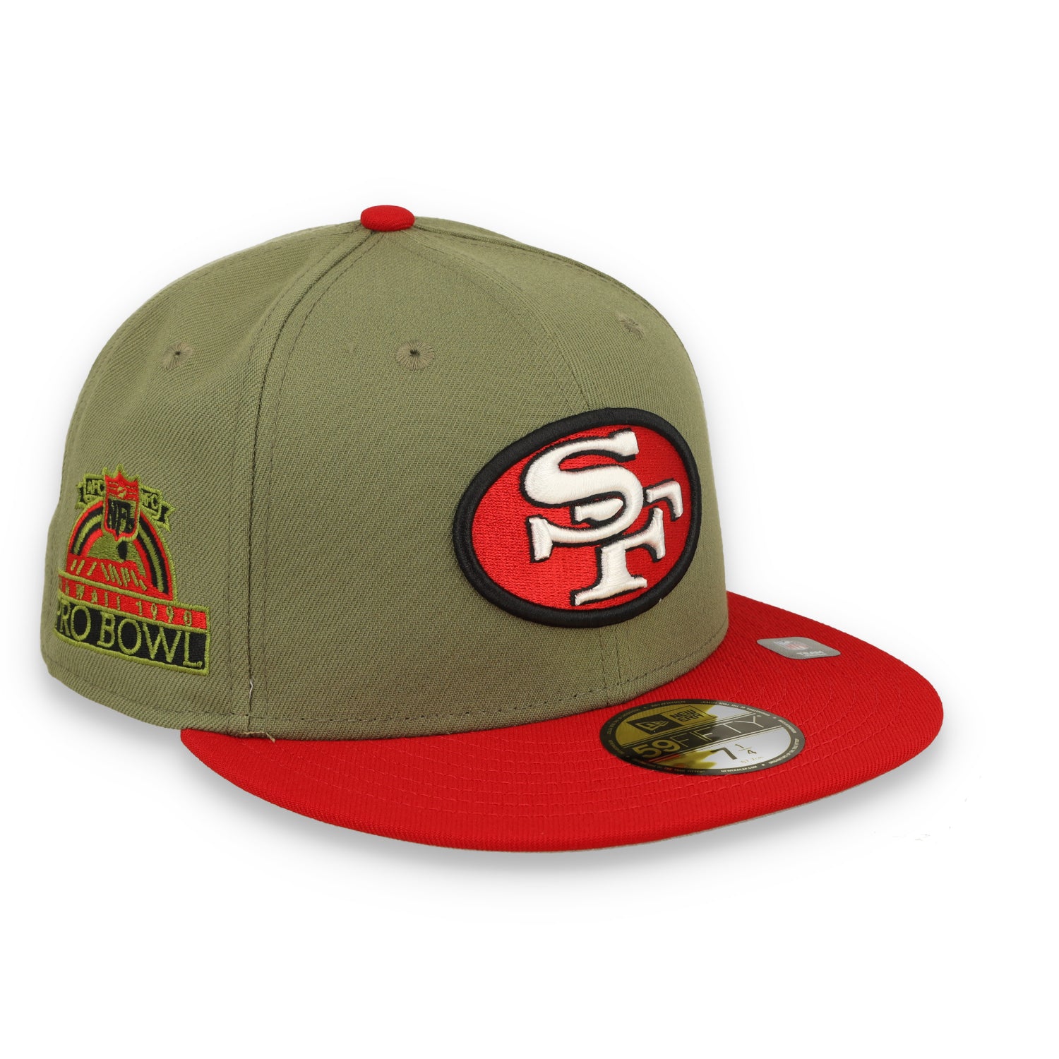 NEW ERA SAN FRANCISCO 49ERS "HAWAII 1990" SIDE PATCH 59FIFTYFITTED - OLIVE GREEN/RED