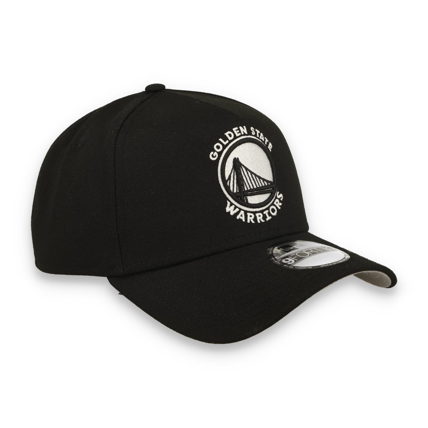 New Era Golden State Warriors 9FORTY A-Frame Snapback Hat-Black/White