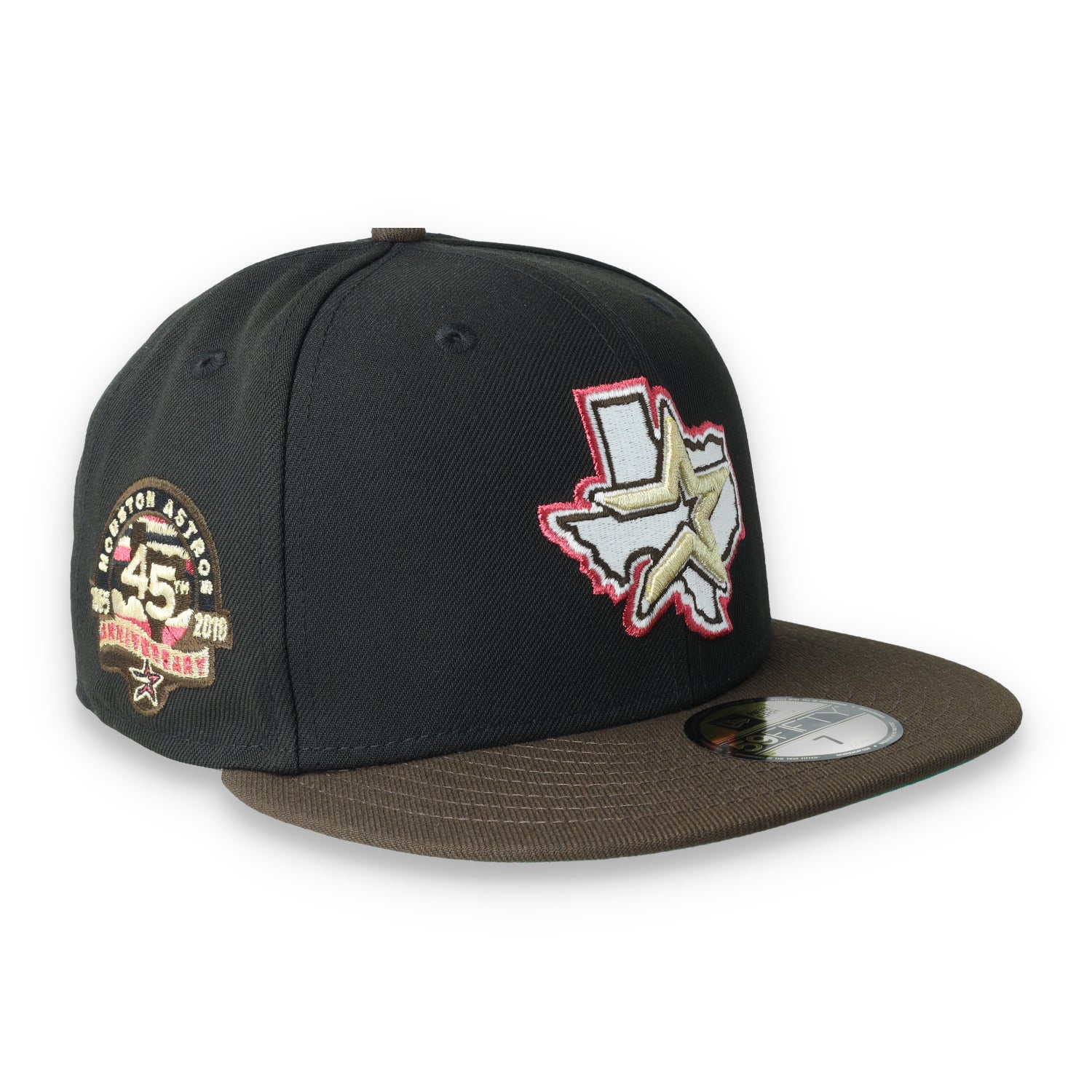 New Era Houston Astros 45th Anniversary Side Patch 59fifty Fitted Cap-Black