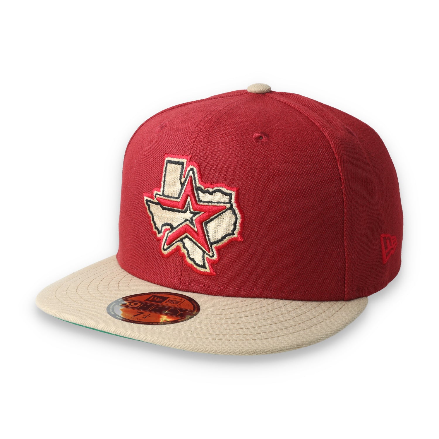 New Era Houston Astros 45th Anniversary Side Patch 59fifty Fitted Cap-Brick Red/Camel