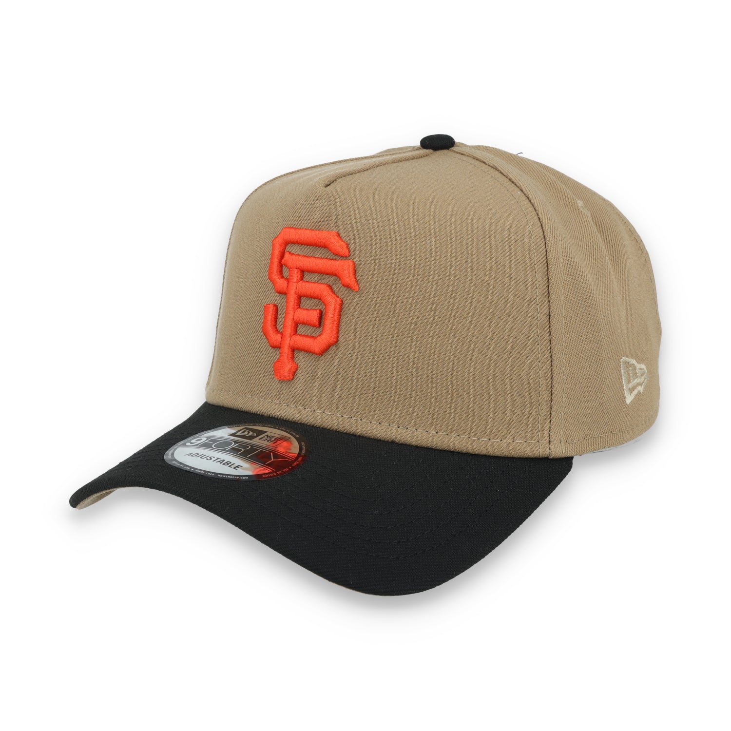 New Era San Francisco Giant 50th Anniversary Side Patch A Frame 9FORTY Adjustable Hat-Khaki