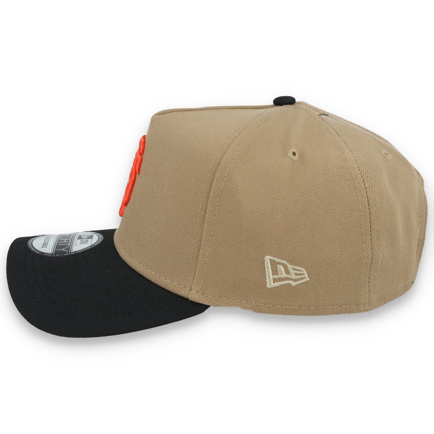 New Era San Francisco Giant 50th Anniversary Side Patch A Frame 9FORTY Adjustable Hat-Khaki