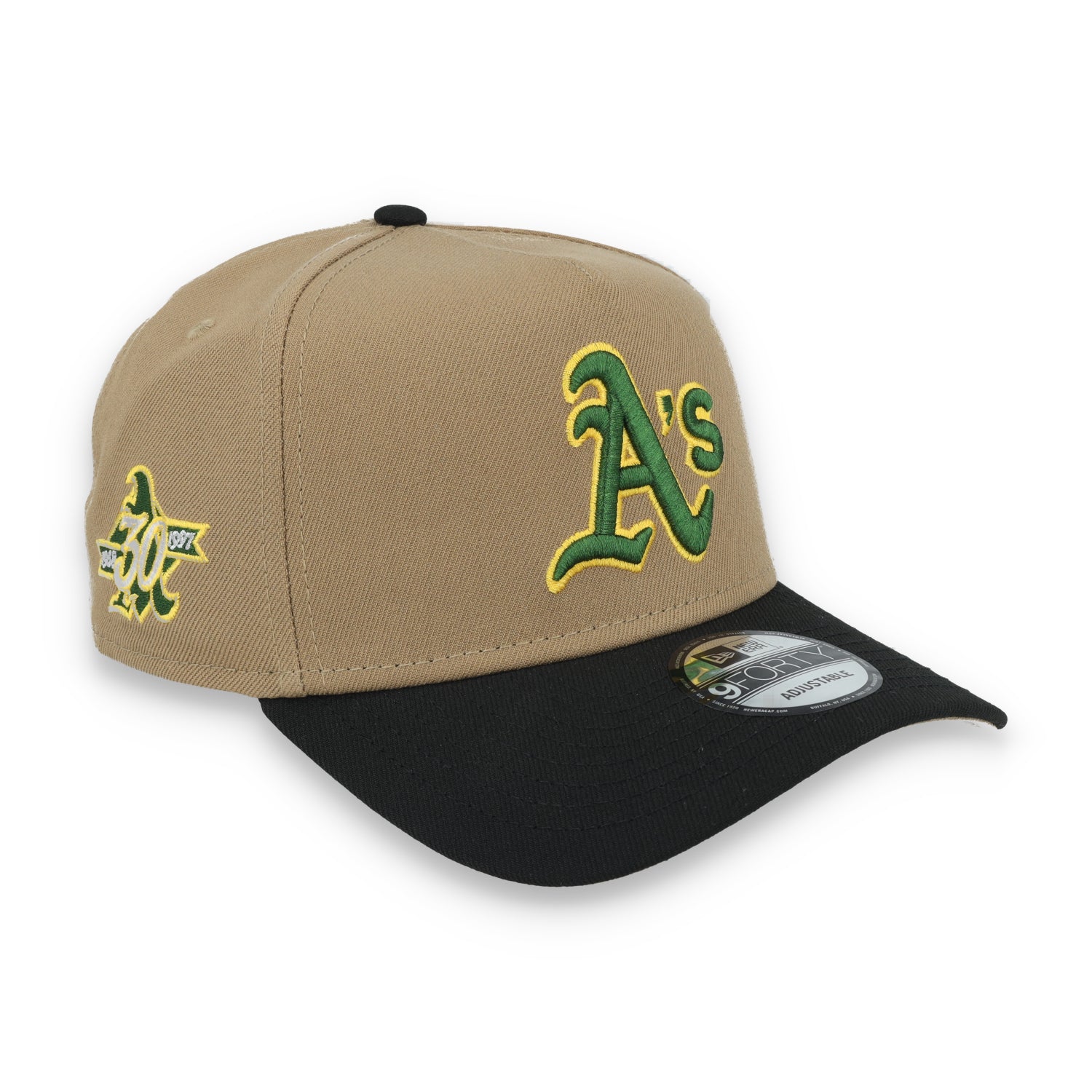 New Era Oakland Athletics 30th Anniversary Side Patch A Frame 9FORTY Adjustable Hat-Khaki