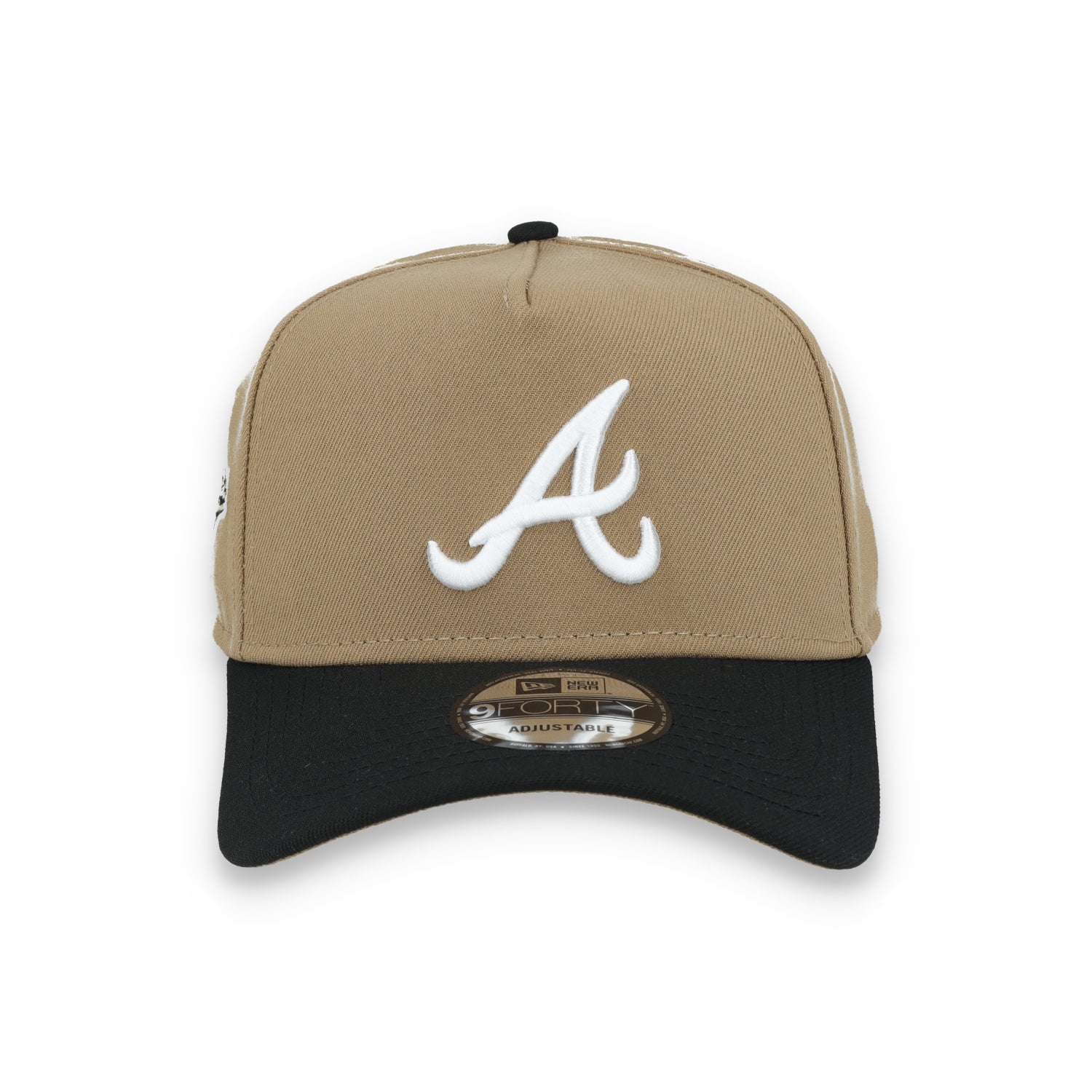 New Era Atlanta Braves 1995 World Series Side Patch A Frame 9FORTY Adjustable Hat-Khaki