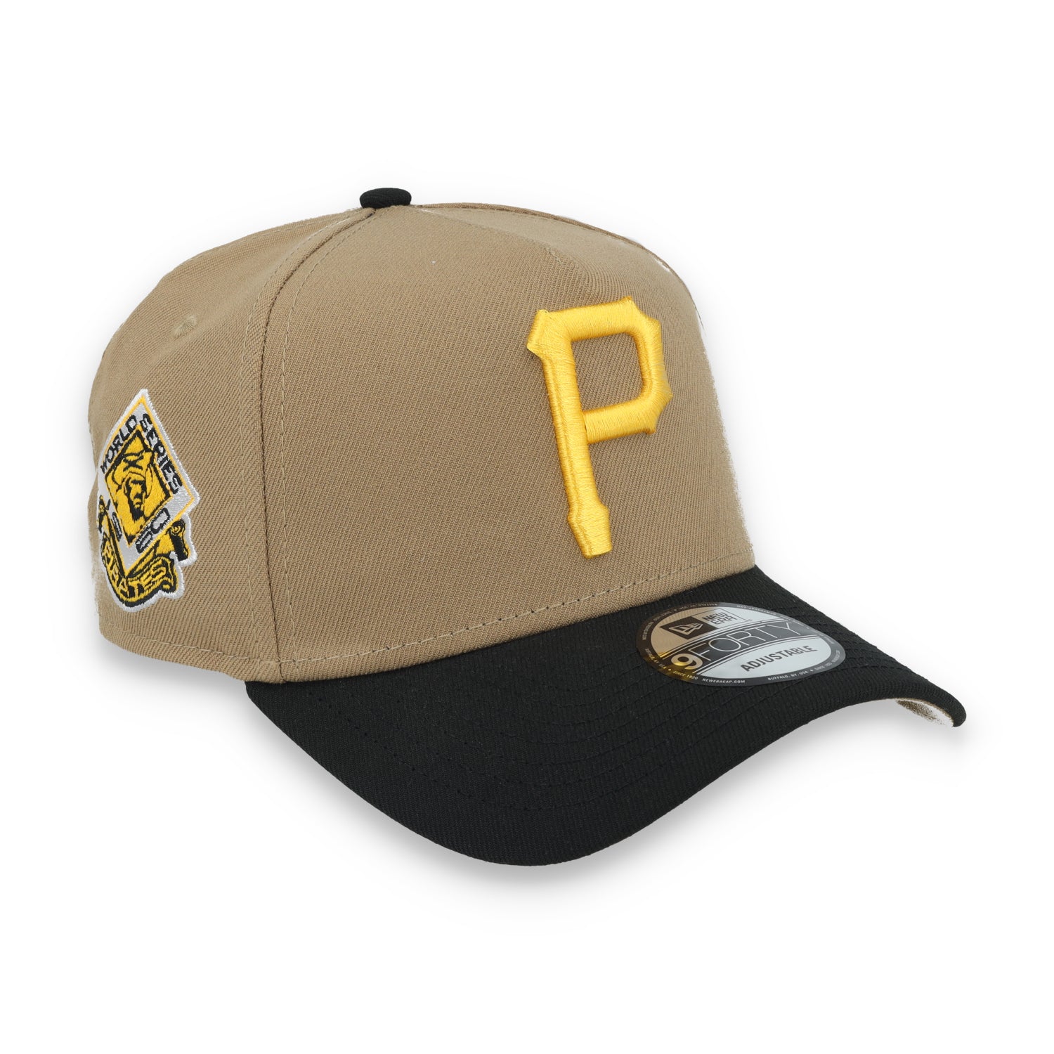 New Era Pittsburg Pirates 1980 World Series Side Patch A Frame 9FORTY Adjustable Hat-Khaki