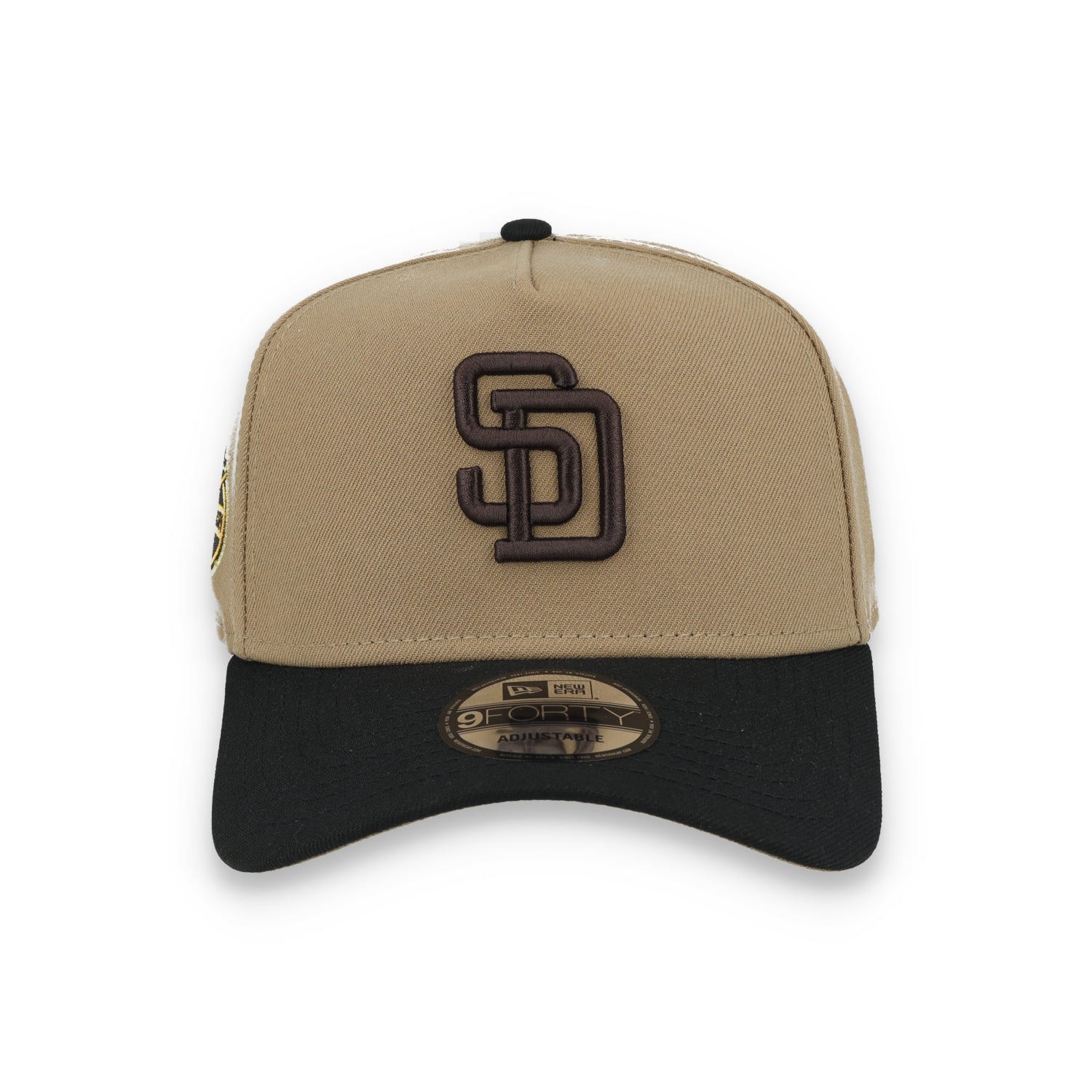 New Era San Diego Padres 50th Anniversary Side Patch A Frame 9FORTY Adjustable Hat-Khaki