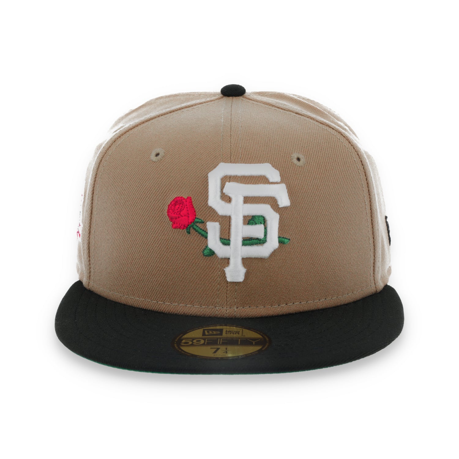New Era San Francisco Giants Rose 1989 Battle Of The Bay Side patch 59FIFTY Fitted Hat-Khaki
