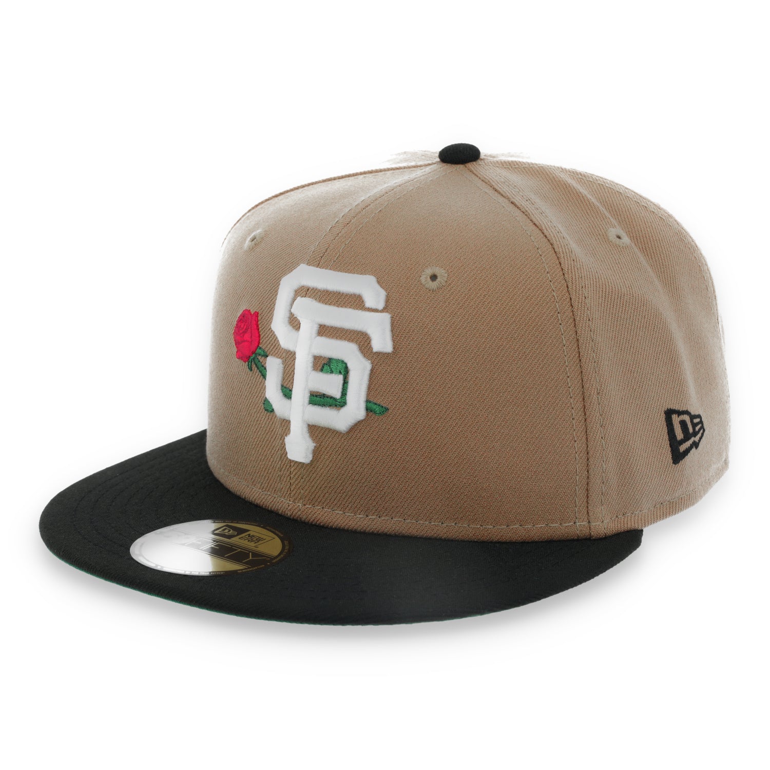 New Era San Francisco Giants Rose 1989 Battle Of The Bay Side patch 59FIFTY Fitted Hat-Khaki
