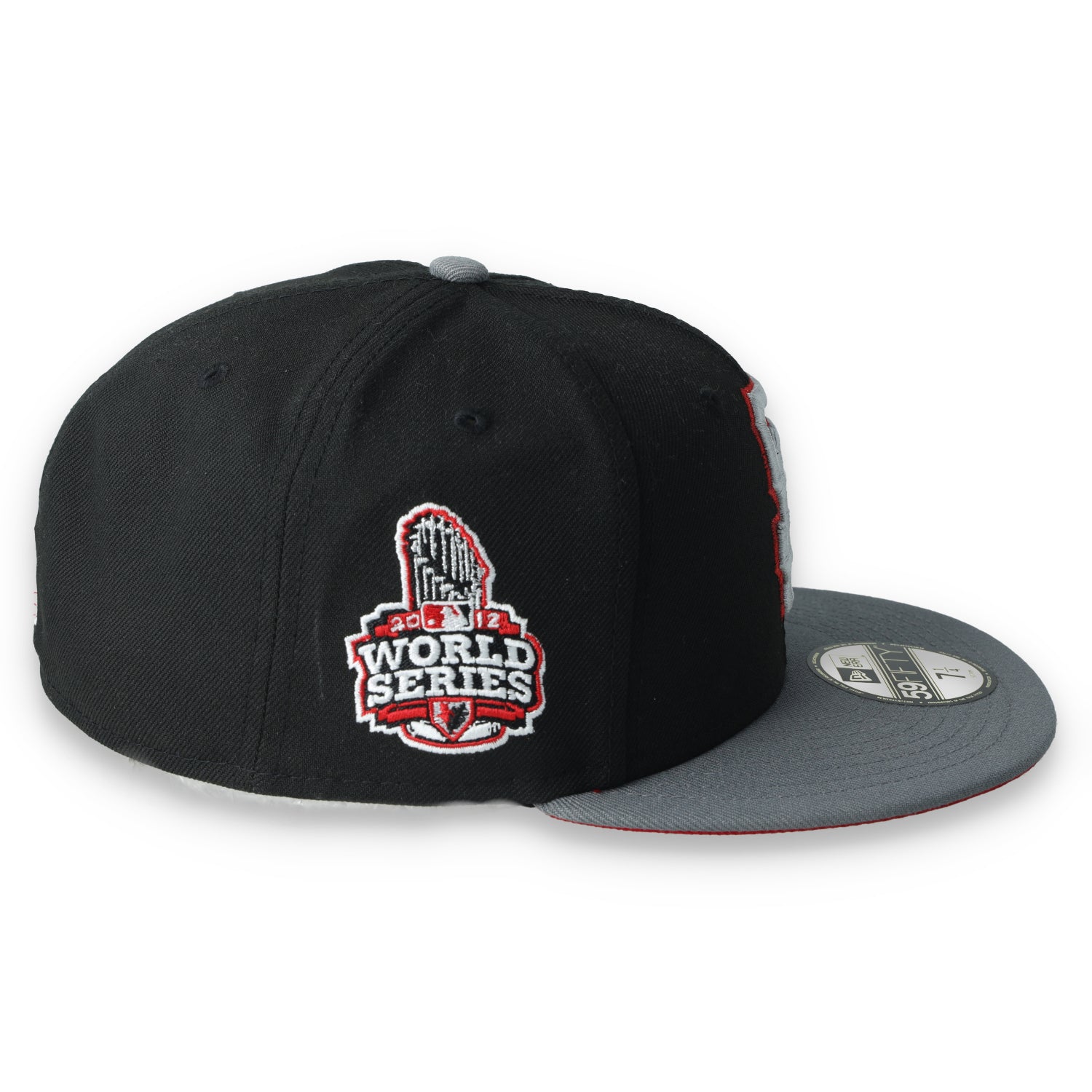 New Era San Francisco Giants 2012 World Series Side Patch Metallic 59FIFTY Fitted Hat- Black/Grey/Red
