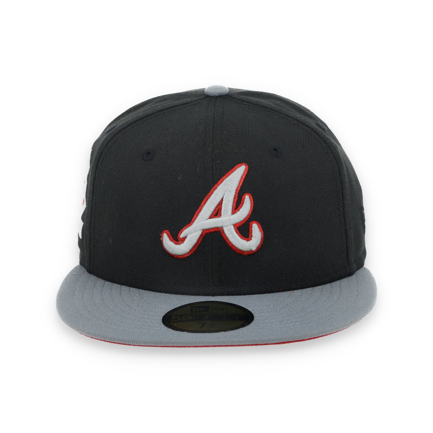 New Era Atlanta Braves 150th Anniversary Series Side Patch Metallic 59FIFTY Fitted Hat- Black/Grey/Red