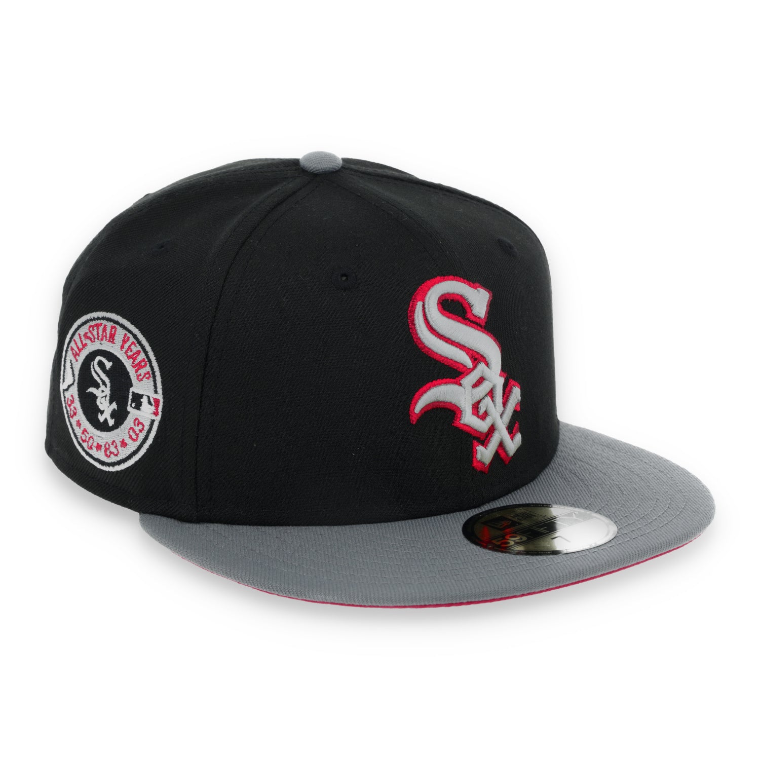 New Era Chicago White Sox All Star Side Patch Metallic 59FIFTY Fitted Hat- Black/Grey/Red