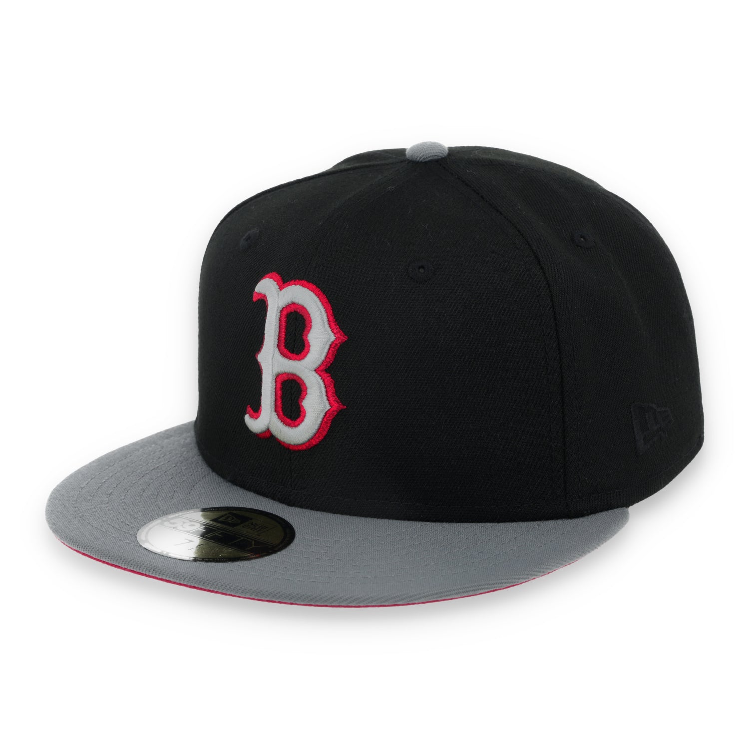 New Era Boston Red Sox 90th Anniversary Side Patch Metallic 59FIFTY Fitted Hat- Black/Grey/Red