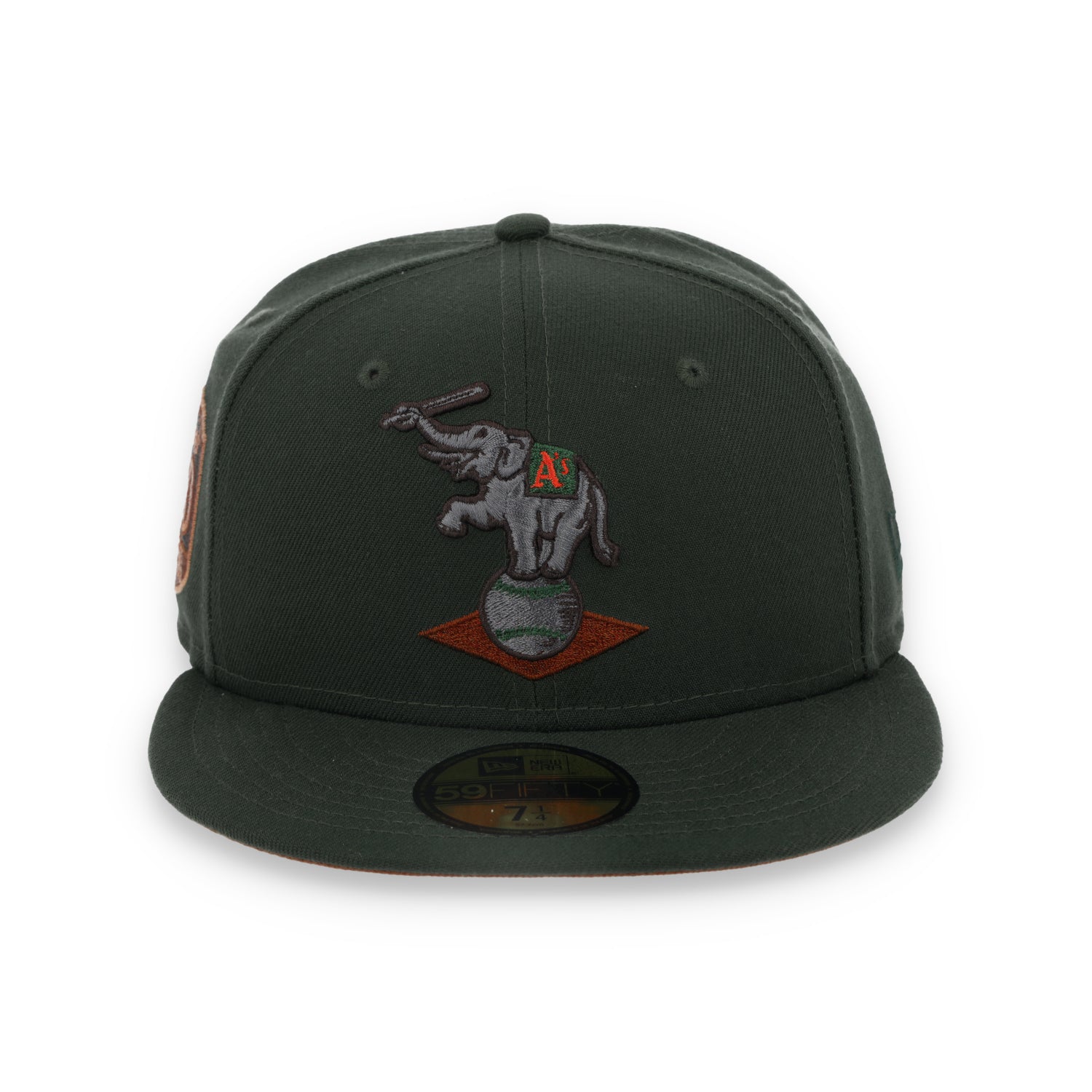 New Era Oakland Athletics 50th Anniversary Patch 59FIFTY Fitted Hat-Dark Seaweed/Peanut