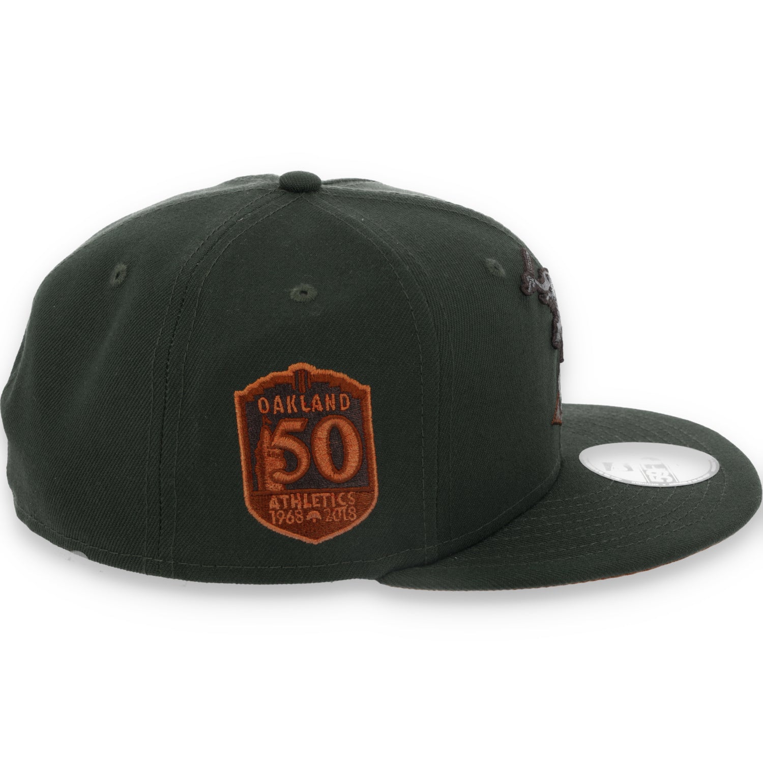 New Era Oakland Athletics 50th Anniversary Patch 59FIFTY Fitted Hat-Dark Seaweed/Peanut