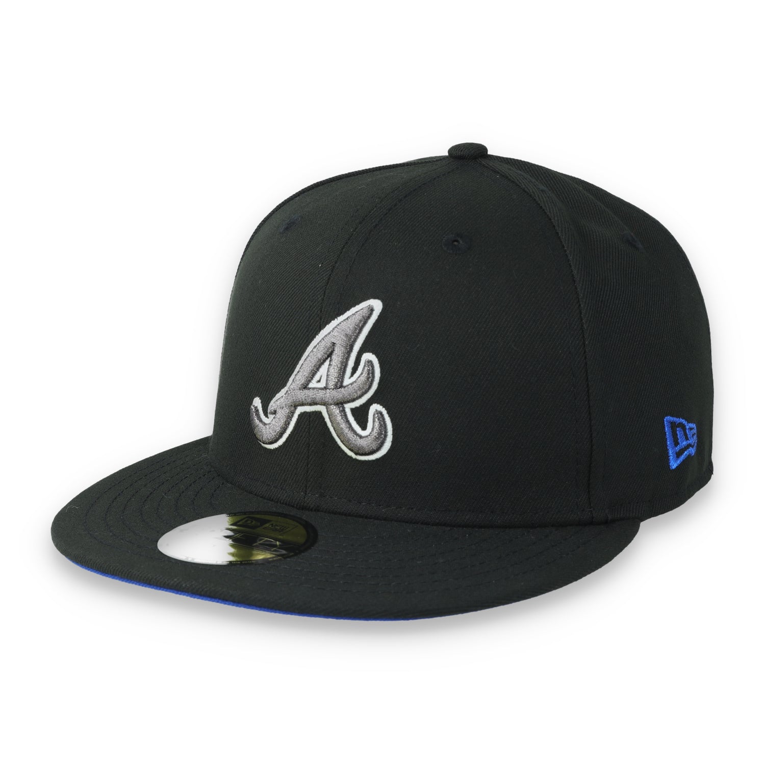 New Era Atlanta Braves 150th Anniversary Side Patch 59FIFTY Fitted Hat-Metallic Grey/Black