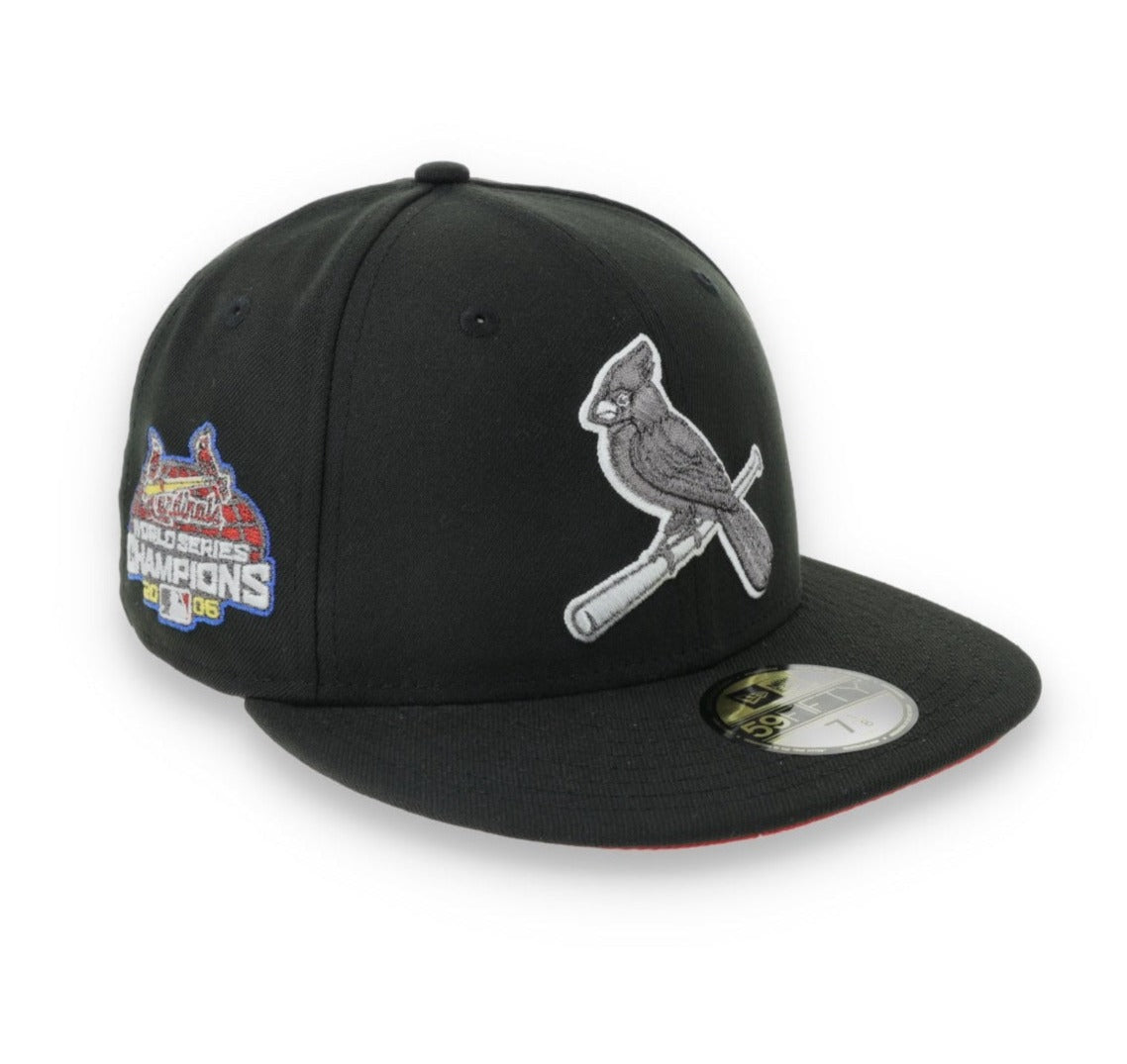 New Era St. Louis Cardinals 2006 World Series Side Patch 59FIFTY Fitted Hat-Metallic Grey/Black