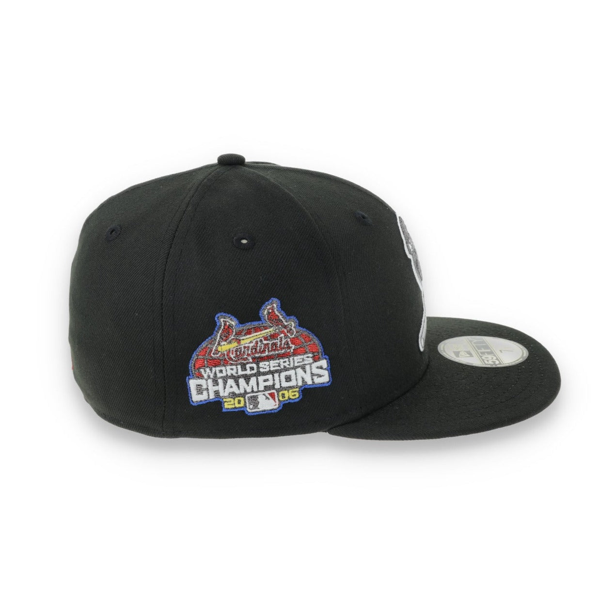 New Era St. Louis Cardinals 2006 World Series Side Patch 59FIFTY Fitted Hat-Metallic Grey/Black