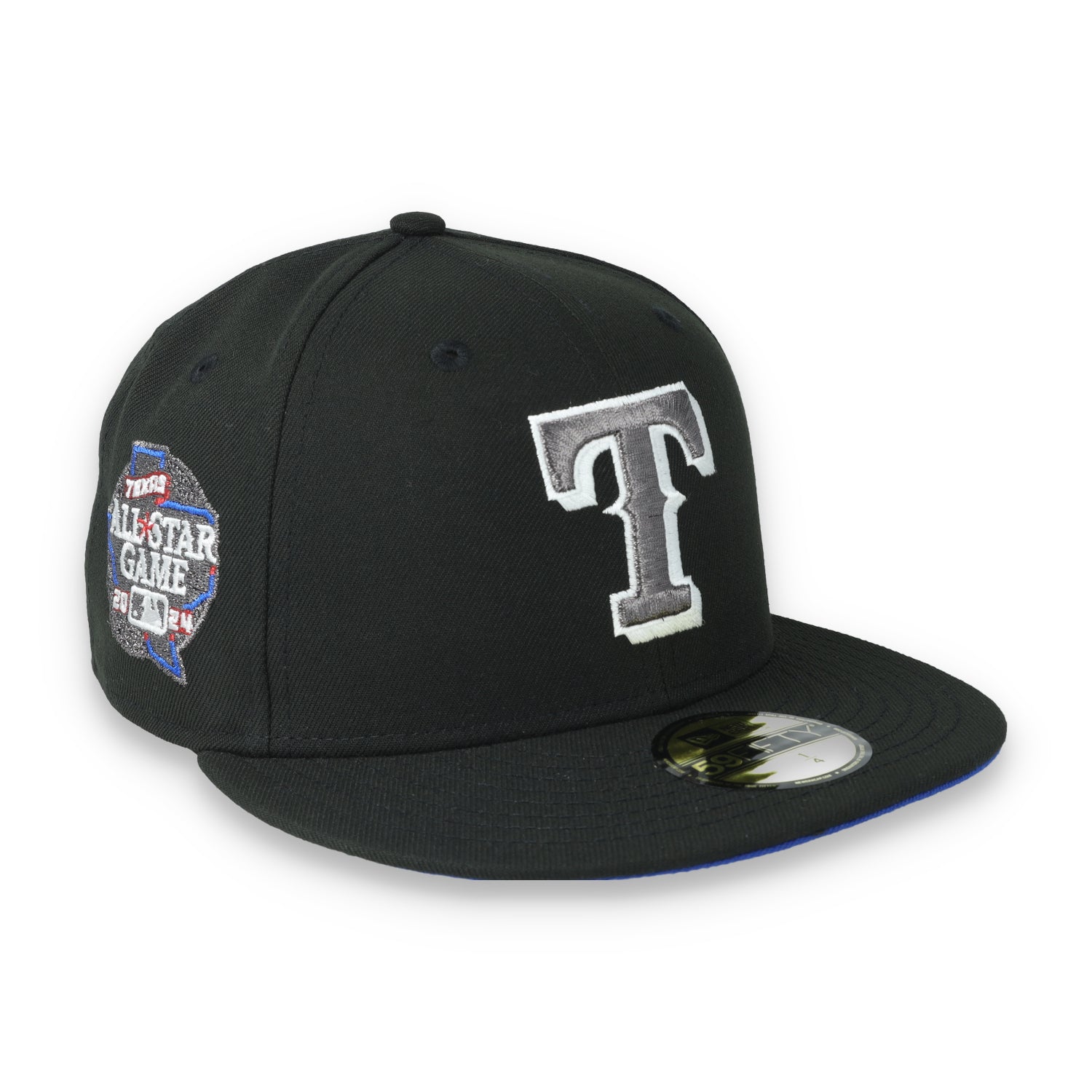 New Era Texas Rangers 2024 All Star Game Side Patch 59FIFTY Fitted Hat-Metallic Grey/Black