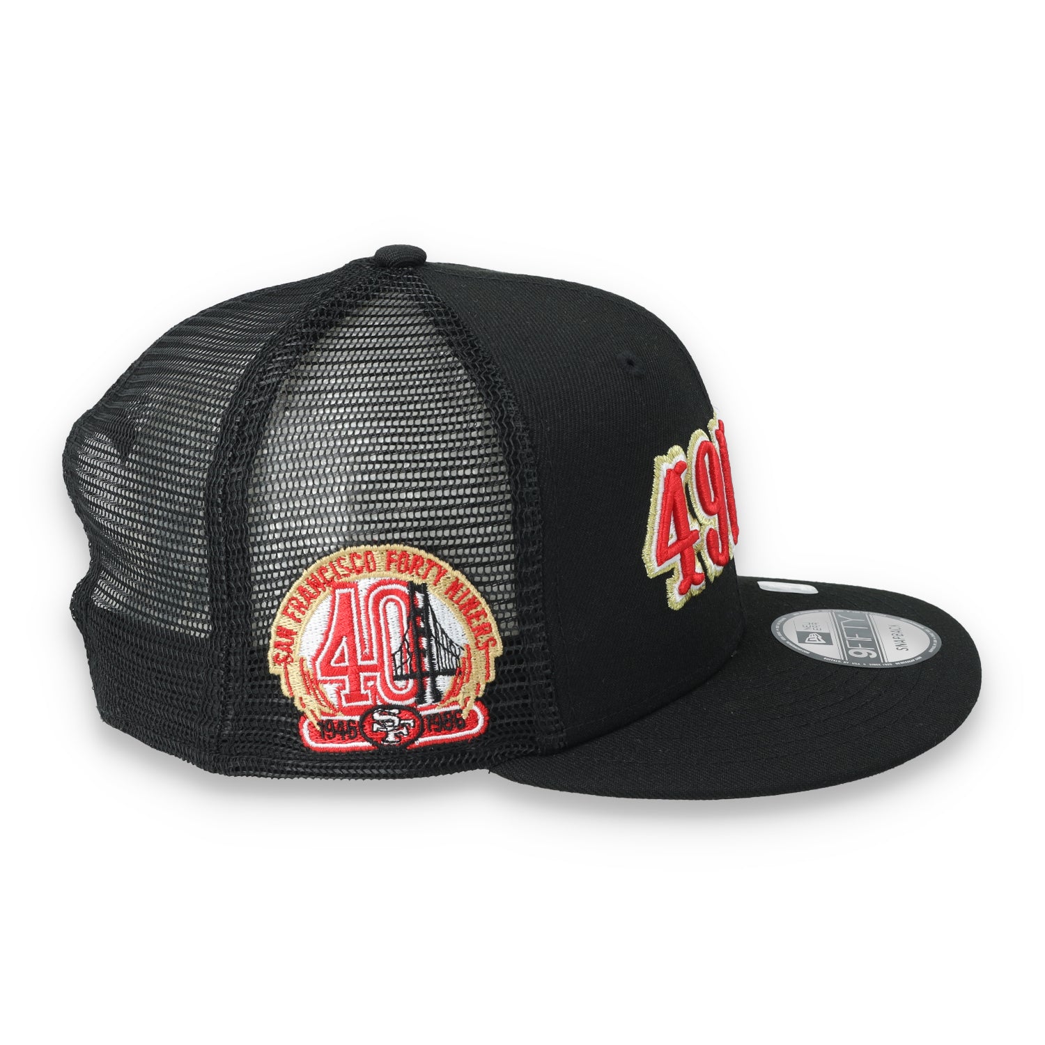 New Era San Francisco 49ers 40th Anniversary Side Patch 9FIFTY Trucker Snapback