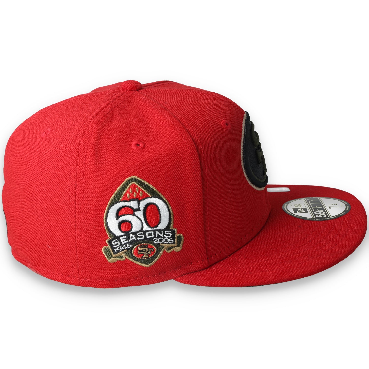 Exclusive New Era San Francisco 49ers 60th Wood Camo 59FIFTY Fitted Hat- Scarlet/Camo