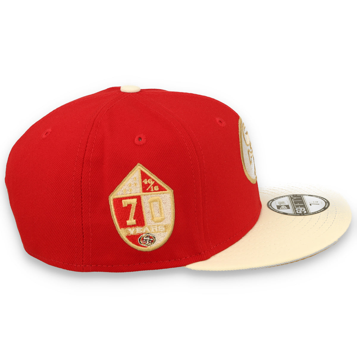 NEW ERA SAN FRANCISCO 49ERS "70 YEARS" SIDE PATCH 59FIFTYFITTED - RED/CREAM
