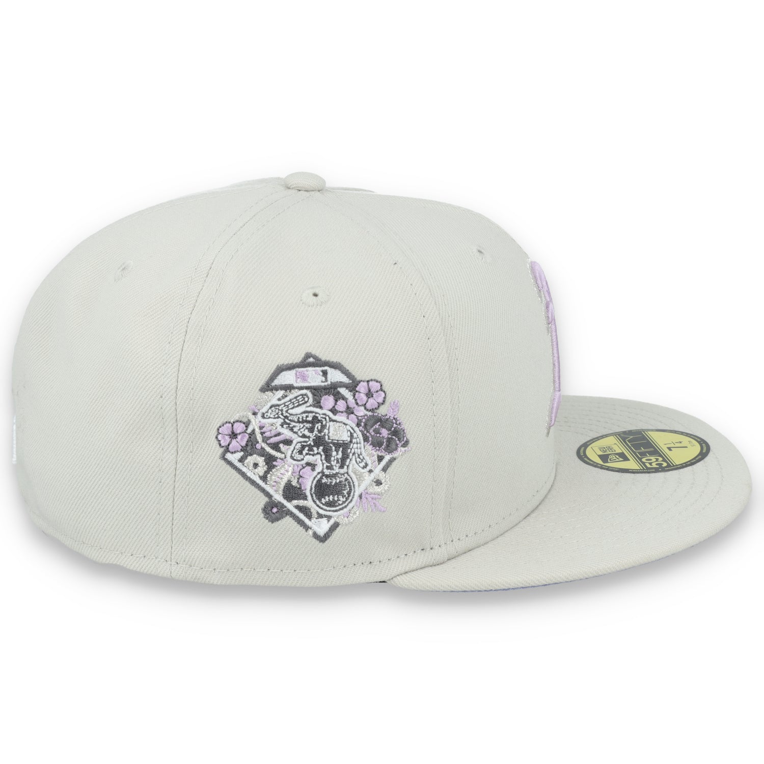 New Era Oakland Athletics Floral Side Patch 59FIFTY Fitted Hat-Stone/Lavender