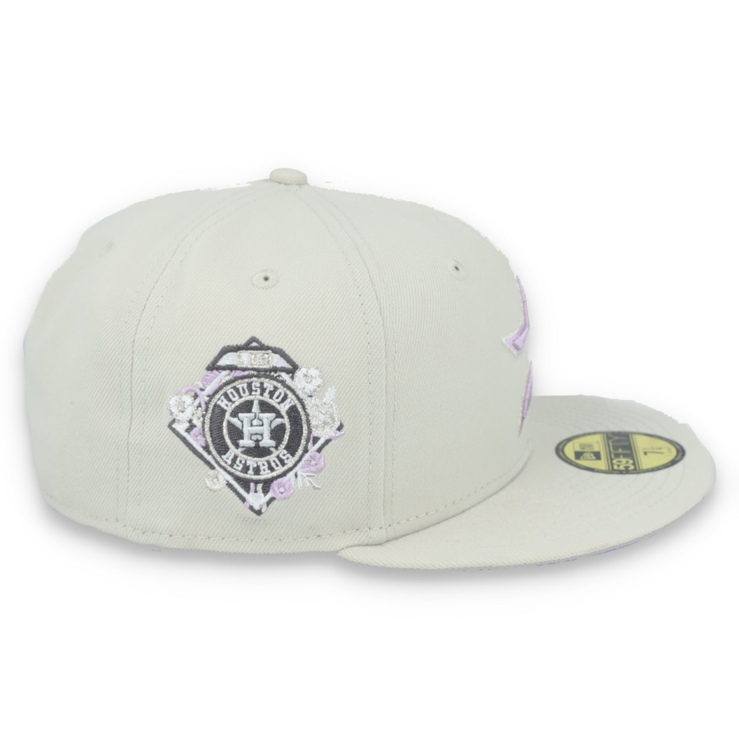 New Era Houston Astros Floral Side Patch 59FIFTY Fitted Hat-Stone/Lavender