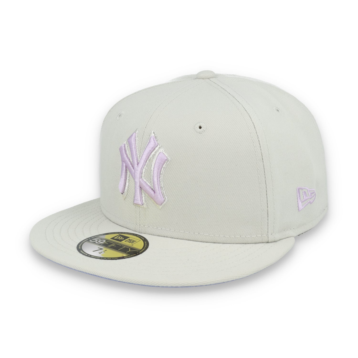 New Era Los New York Yankees Floral Side Patch 59FIFTY Fitted Hat-Stone/Lavender