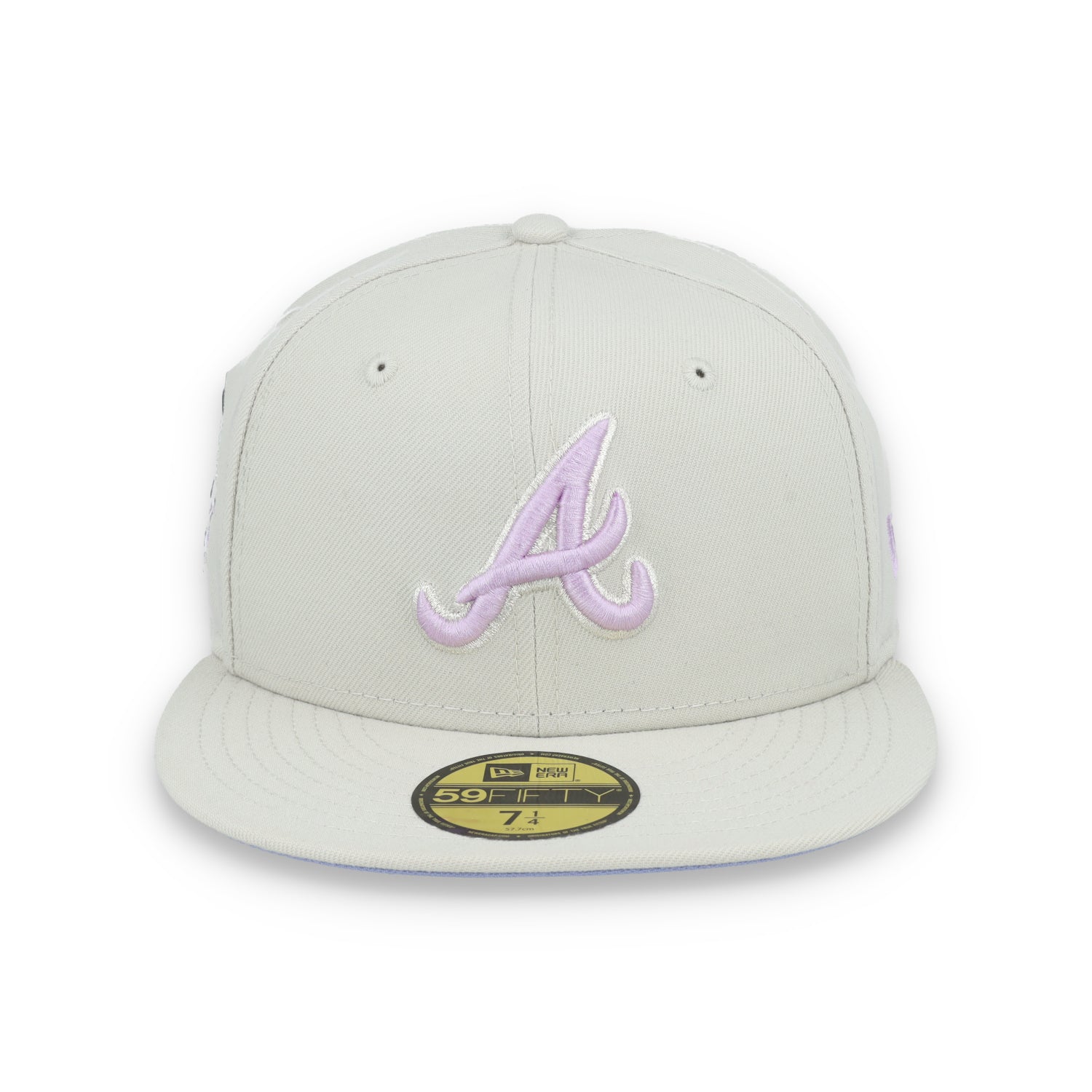 New Era Atlanta Braves Floral Side Patch 59FIFTY Fitted Hat-Stone/Lavender