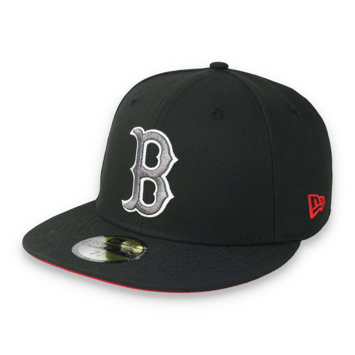 New Era Boston Red Sox 2003 World Series Side Patch 59FIFTY Fitted Hat-Metallic Grey/Black