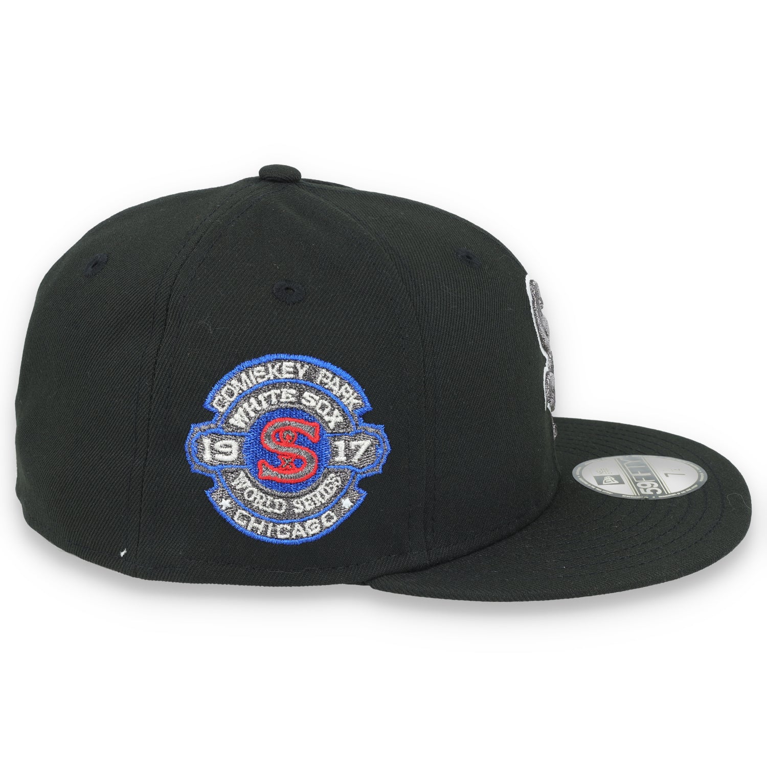 New Era Chicago White Sox 1917 World Series Side Patch 59FIFTY Fitted Hat-Metallic Grey/Black