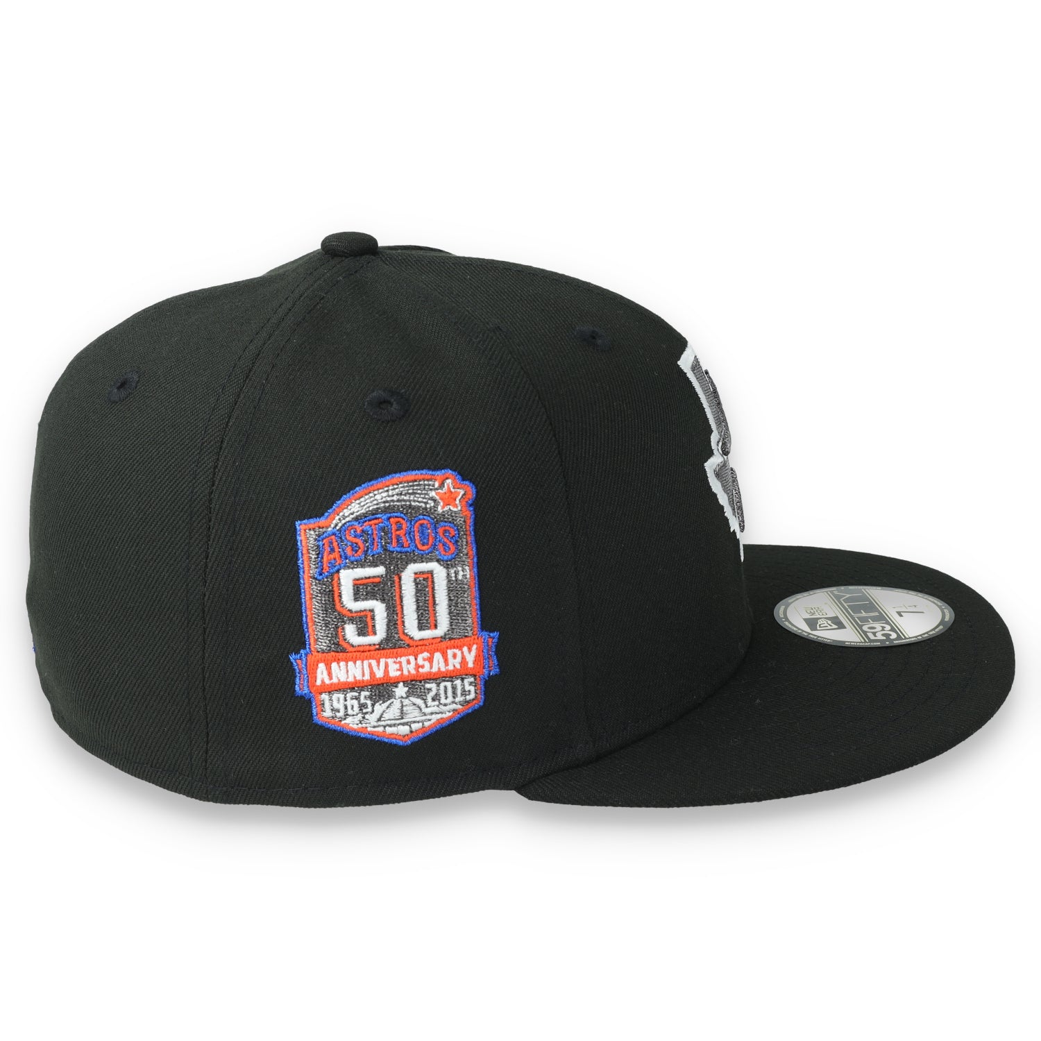 New Era Houston Texas 50th Anniversary Side Patch 59FIFTY Fitted Hat-Metallic Grey/Black