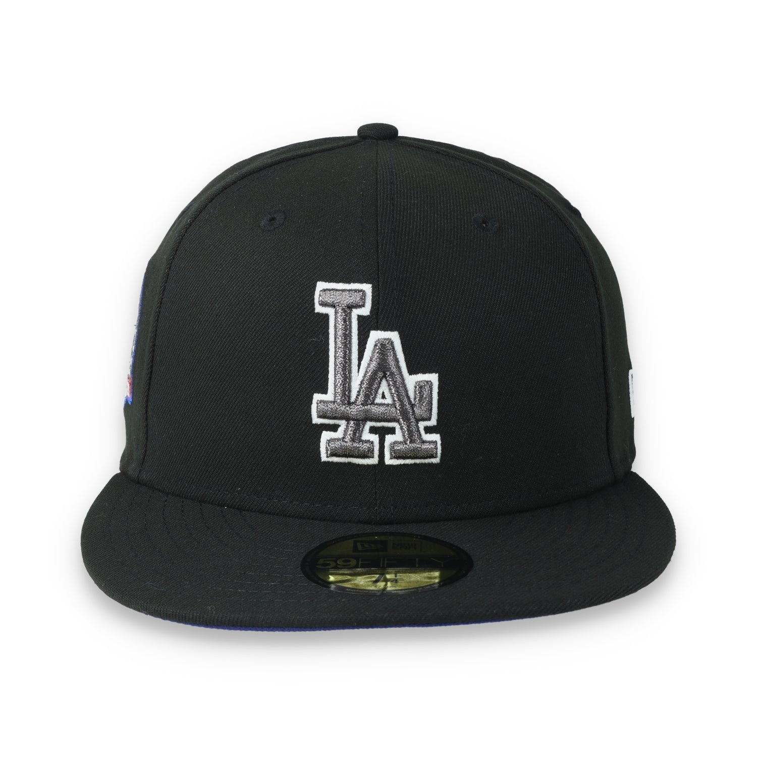 New Era Los Angeles Dodgers 60th Anniversary Side Patch 59FIFTY Fitted Hat-Metallic Grey/Black