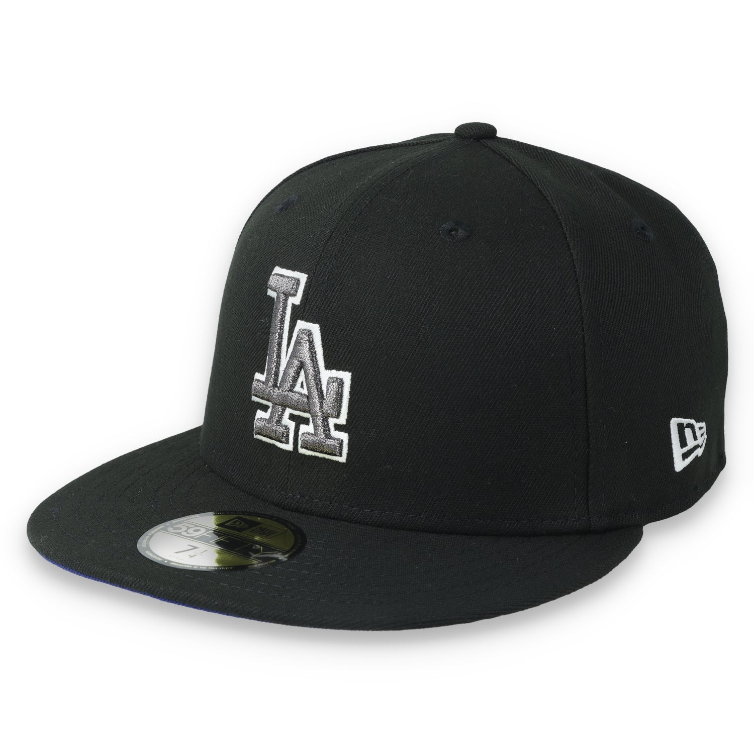 New Era Los Angeles Dodgers 60th Anniversary Side Patch 59FIFTY Fitted Hat-Metallic Grey/Black