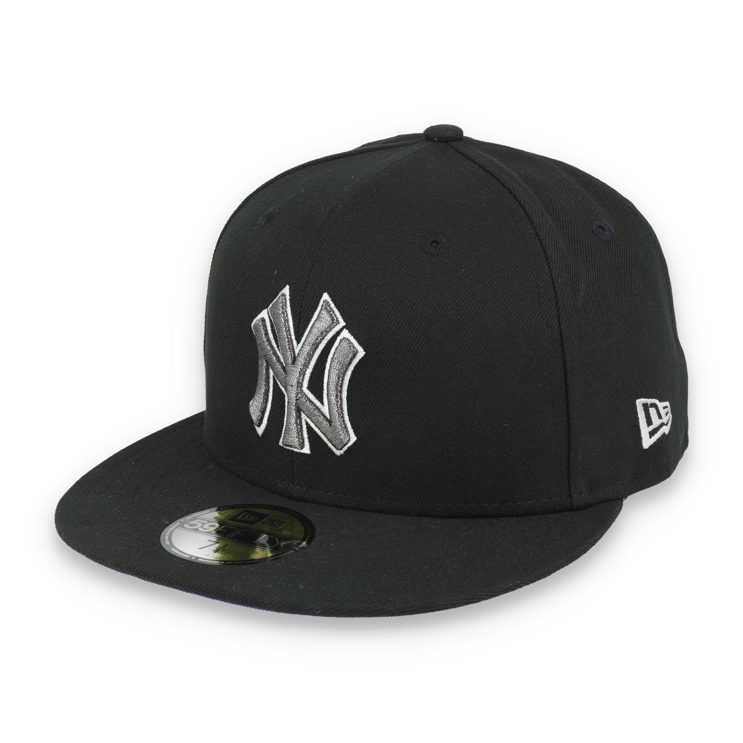 New Era New York Yankees World Series Side Patch 59FIFTY Fitted Hat-Metallic Grey/Black