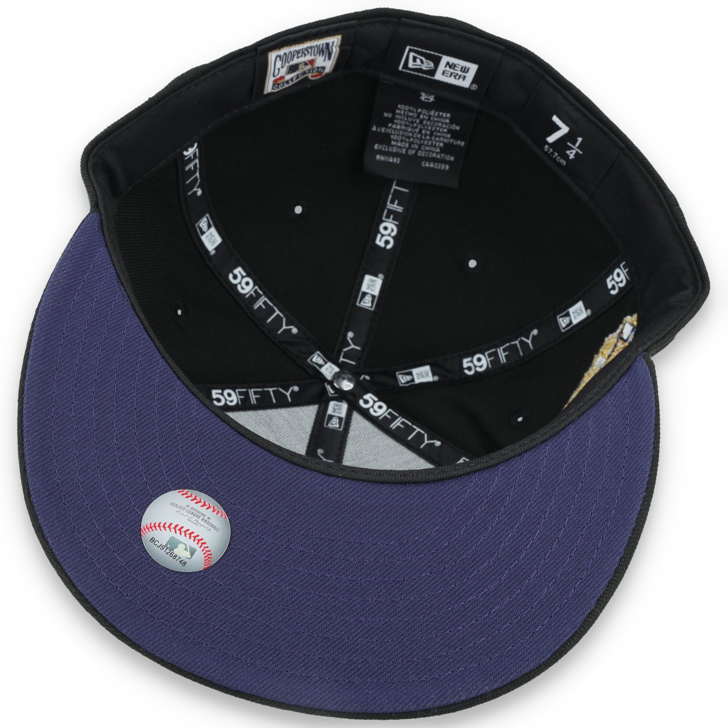 New Era New York Yankees World Series Side Patch 59FIFTY Fitted Hat-Metallic Grey/Black