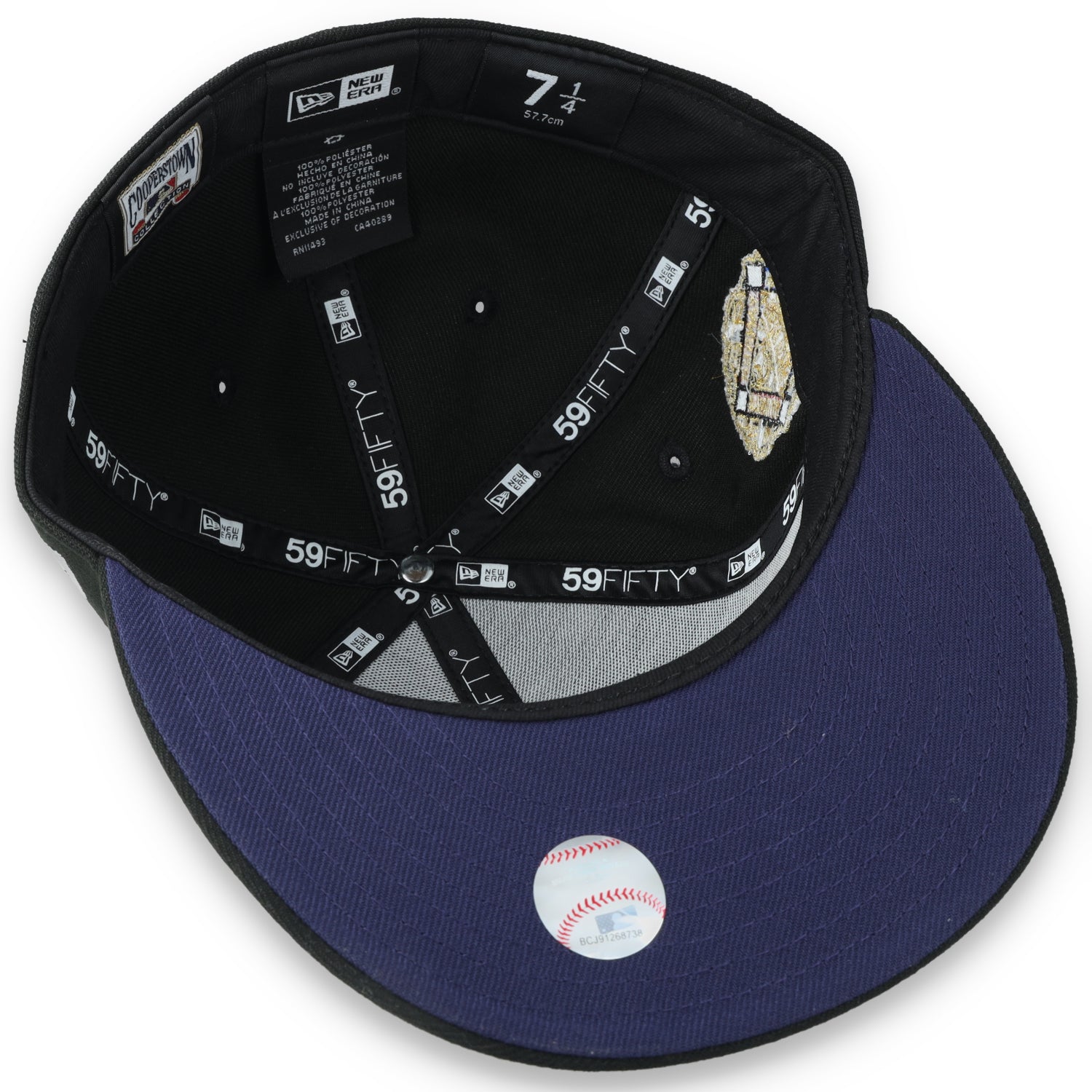New Era New York Yankees World Series Side Patch 59FIFTY Fitted Hat-Metallic Grey/Black