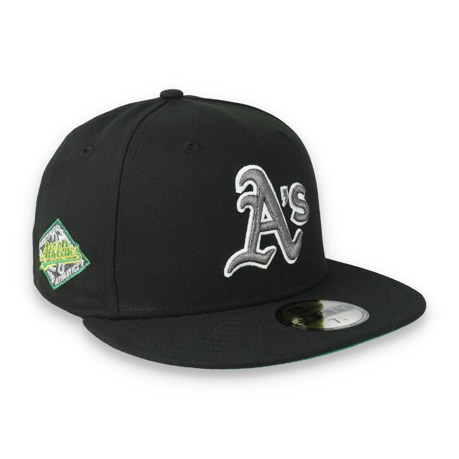 New Era Oakland Athletics 25th Anniversary Side Patch 59FIFTY Fitted Hat-Metallic Grey/Black