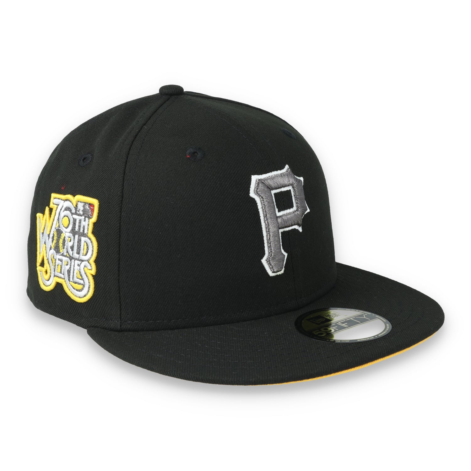 New Era Pittsburgh Pirates 76th World Series Side Patch 59FIFTY Fitted Hat-Metallic Grey/Black